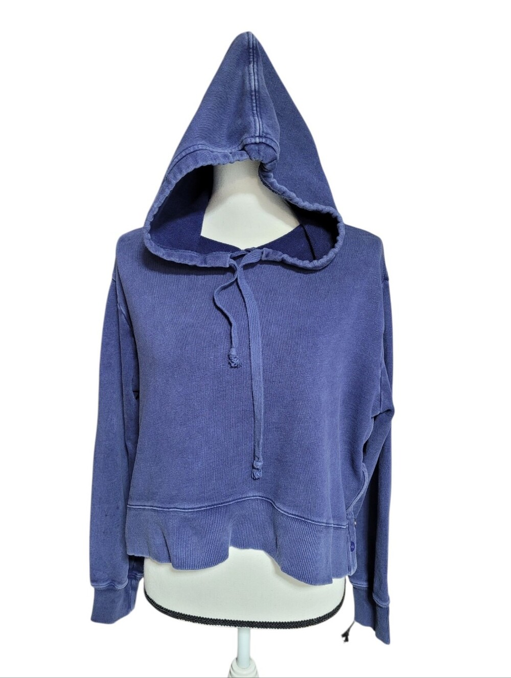 Anthropologie Daily Practice Side Button Cropped Hoodie